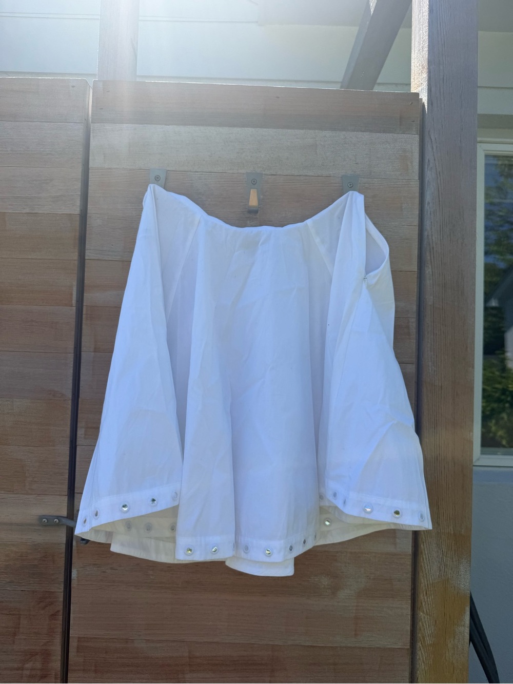 J. Crew White A-Line Eyelet Hem Skirt